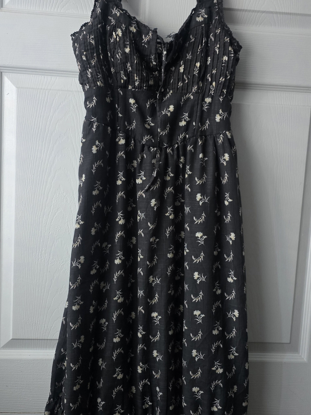Blush Black Midi Dress with Cream Floral Print